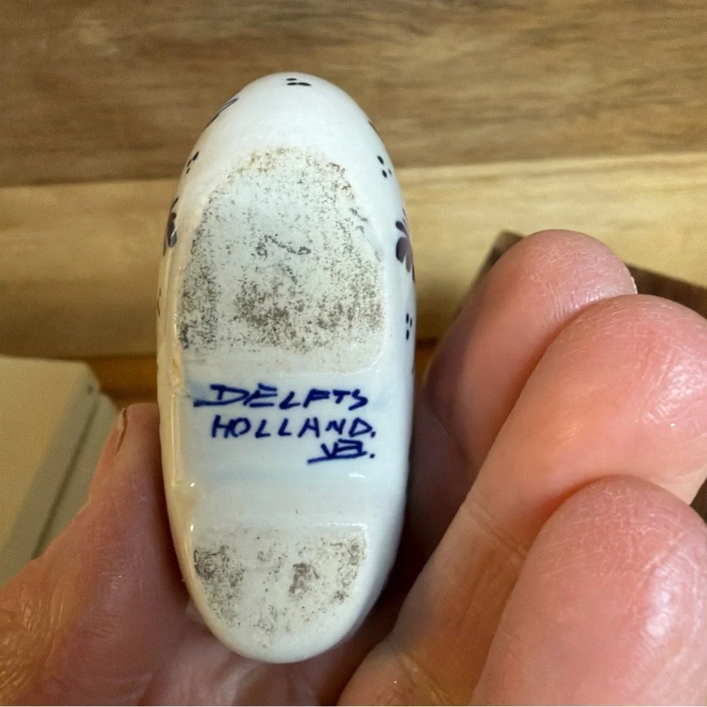 Vintage Delft Blue and White Ceramic Clogs made in Holland Excellent Condition